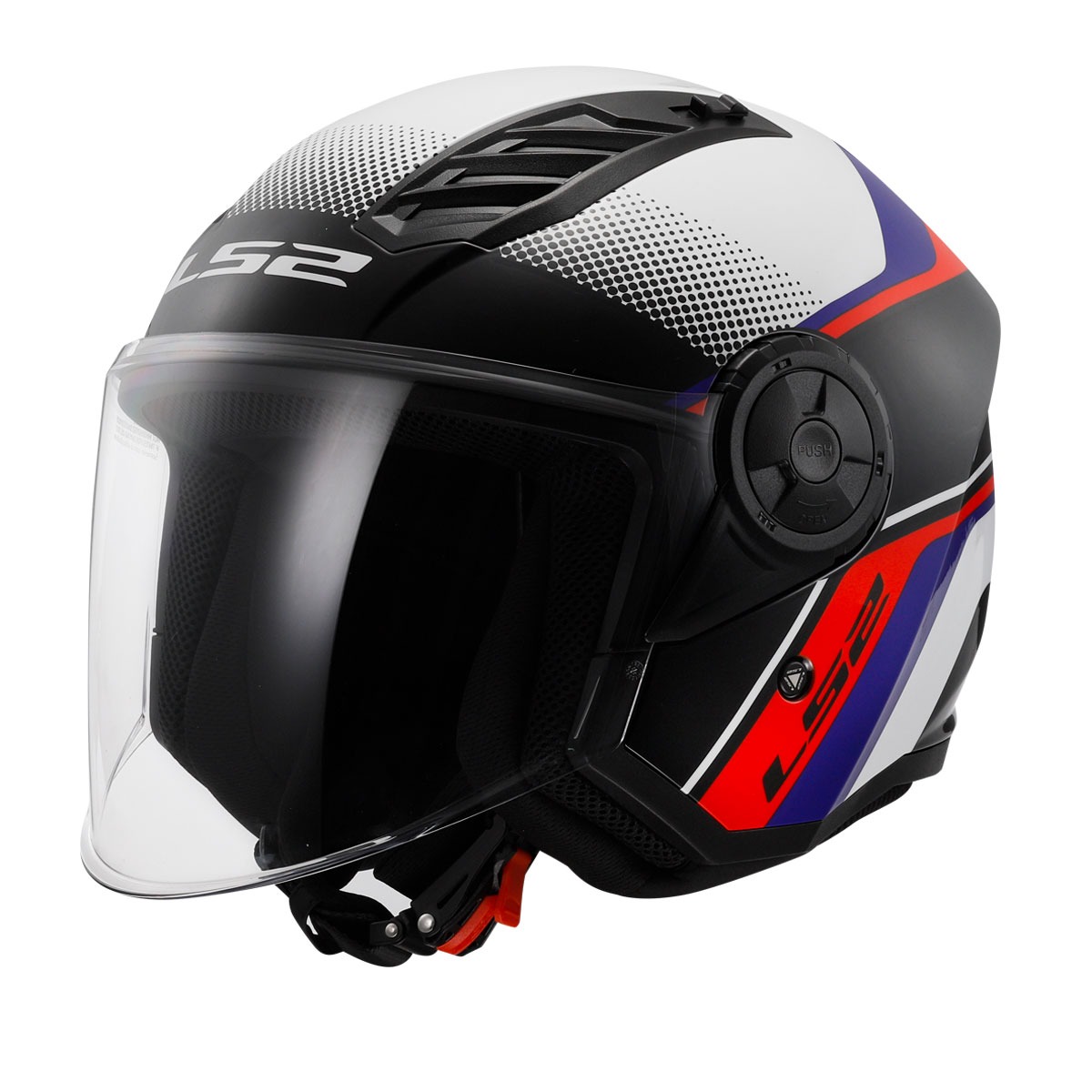 Ls2 Aırflow 2 Rush Yarım Kask Beyaz - Mavi - Kırmızı X-SMALL