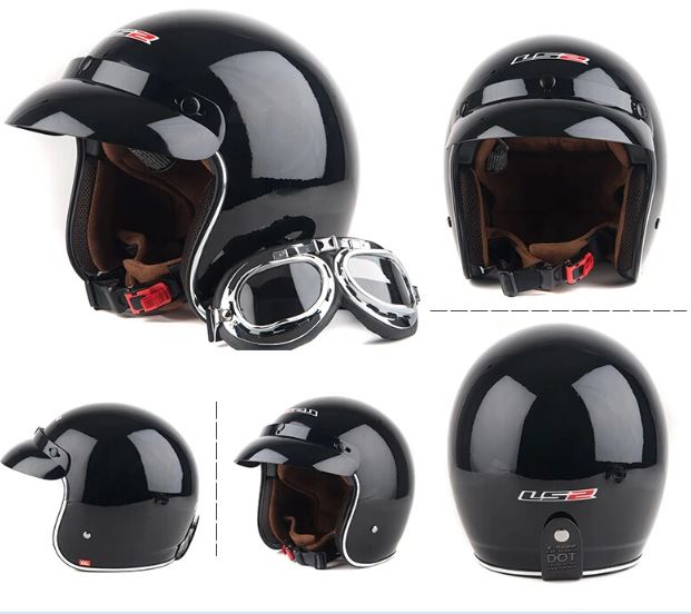 Ls2 Bobber Rusty Yarım Kask Siyah X-LARGE