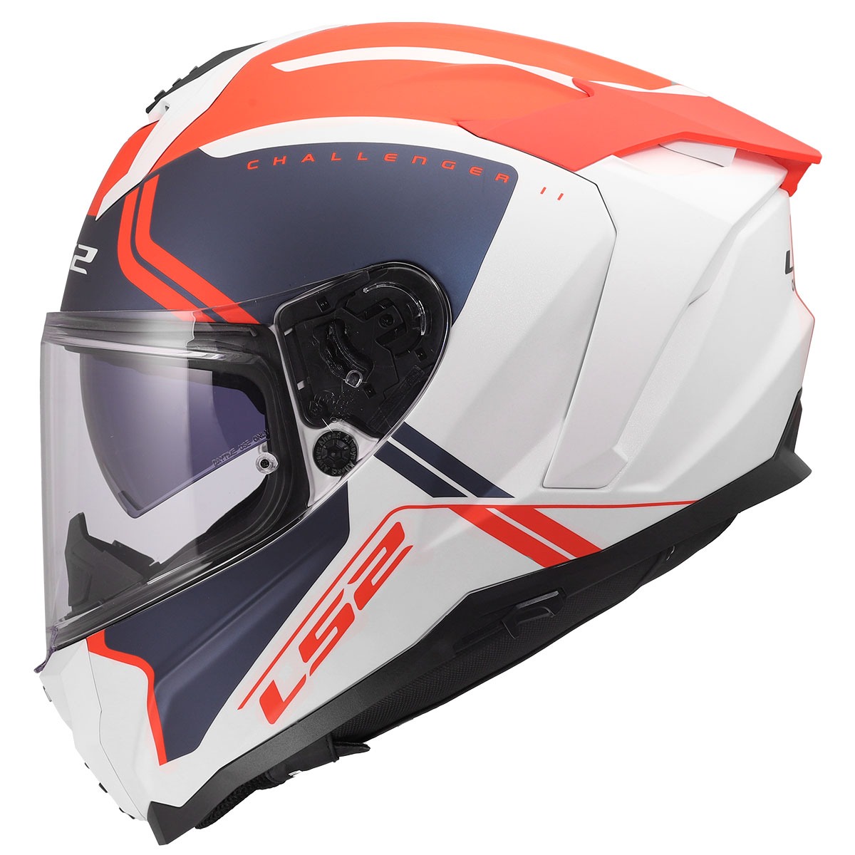 Ls2 Challenger 2 Kapalı Kask Tıtan Mat Beyaz Mavi Kırmızı 2X-LARGE
