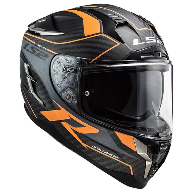 Ls2 Challenger C Karbon Grıd Kapalı Kask Turuncu