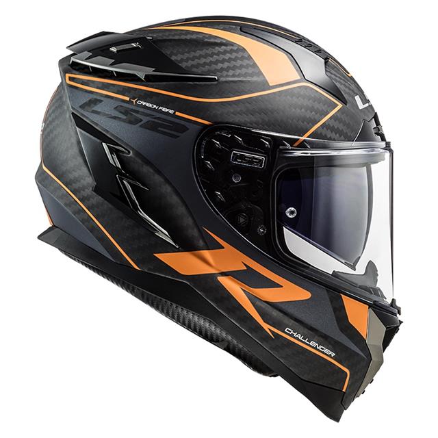Ls2 Challenger C Karbon Grıd Kapalı Kask Turuncu