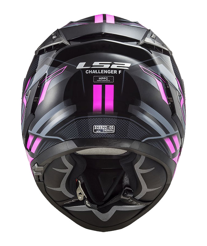 Ls2 Challenger Spın Kapalı Kask Siyah-tıtanıum-pembe