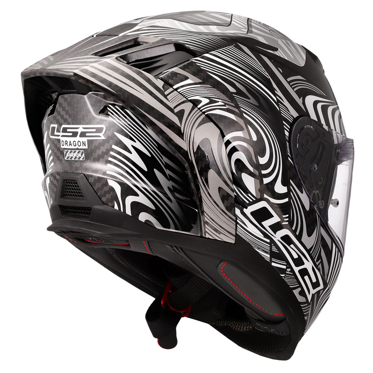 Ls2 Dragon Enthum Karbon Kapalı Kask Siyah Gri