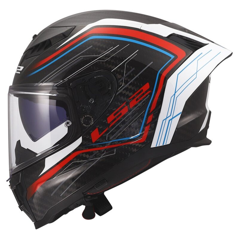 Ls2 Dragon Karbon Subıc Beyaz-mavi-kırmızı Kask