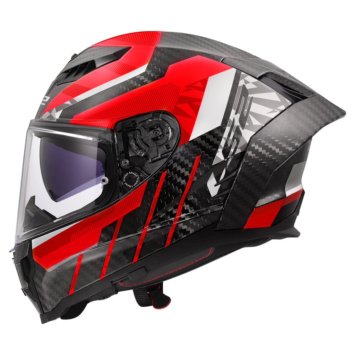 Ls2 Dragon Trax Karbon Kapalı Kask Kırmızı