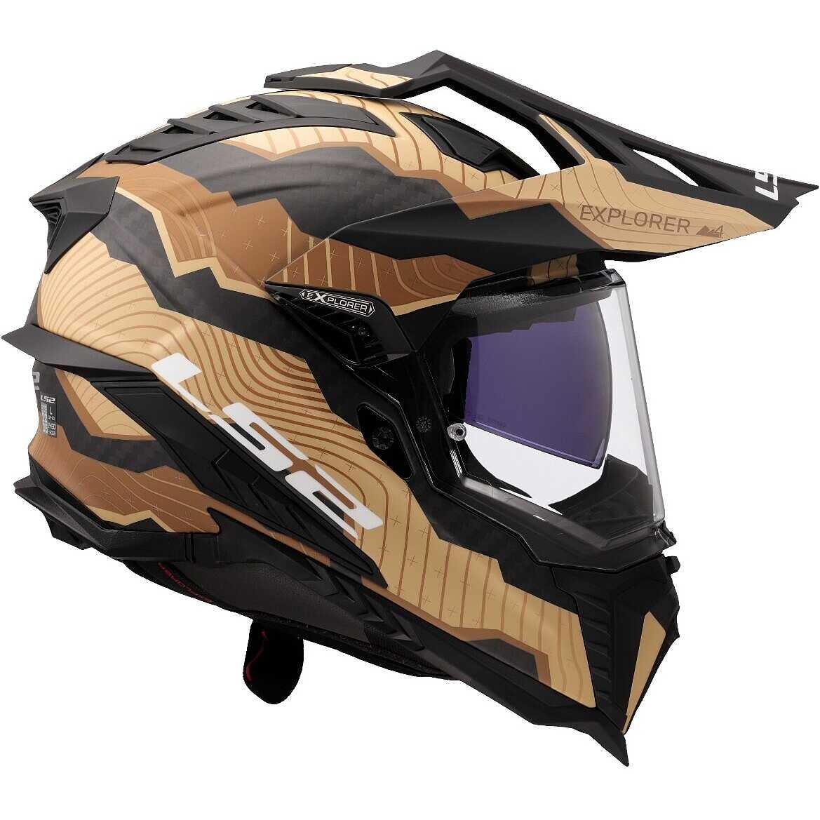 Ls2 Explorer C Karbon Trıck Mat Kahve Kum Kapalı Kask