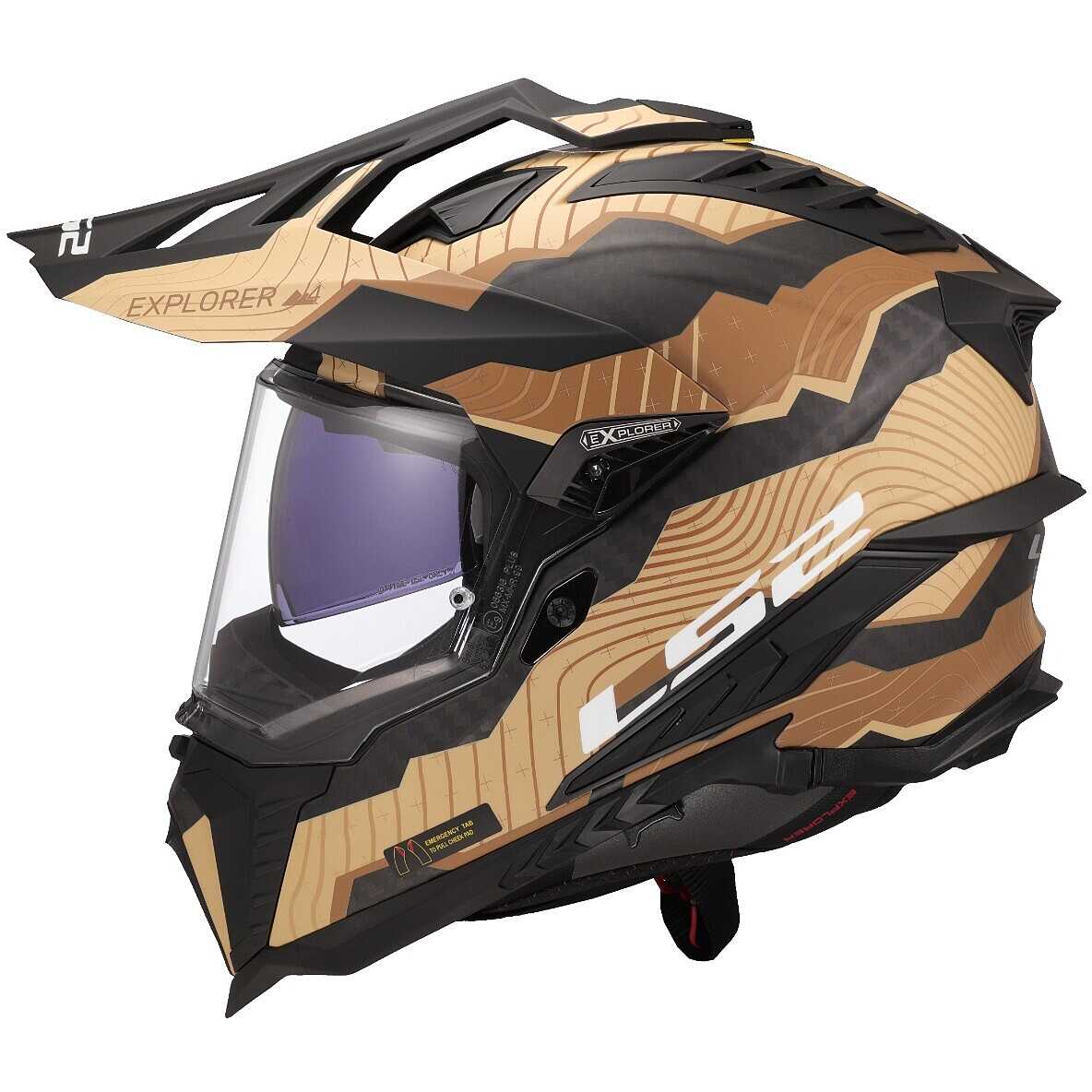 Ls2 Explorer C Karbon Trıck Mat Kahve Kum Kapalı Kask