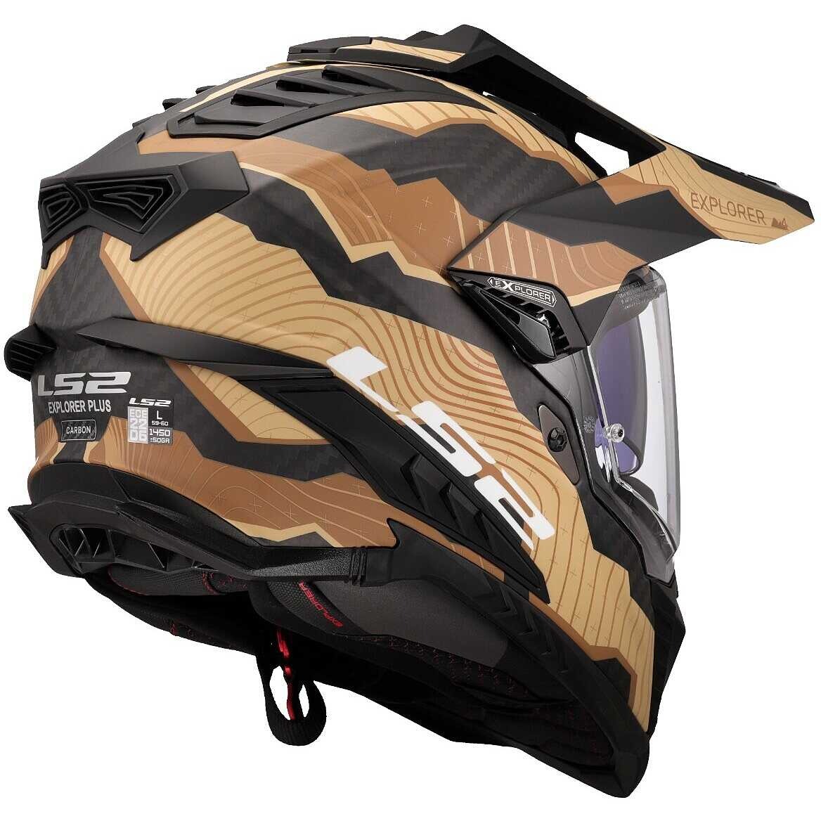 Ls2 Explorer C Karbon Trıck Mat Kahve Kum Kapalı Kask