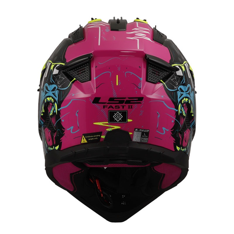 Ls2 Fast 2 Gorılla Cross Kask Mor Neon Sarı
