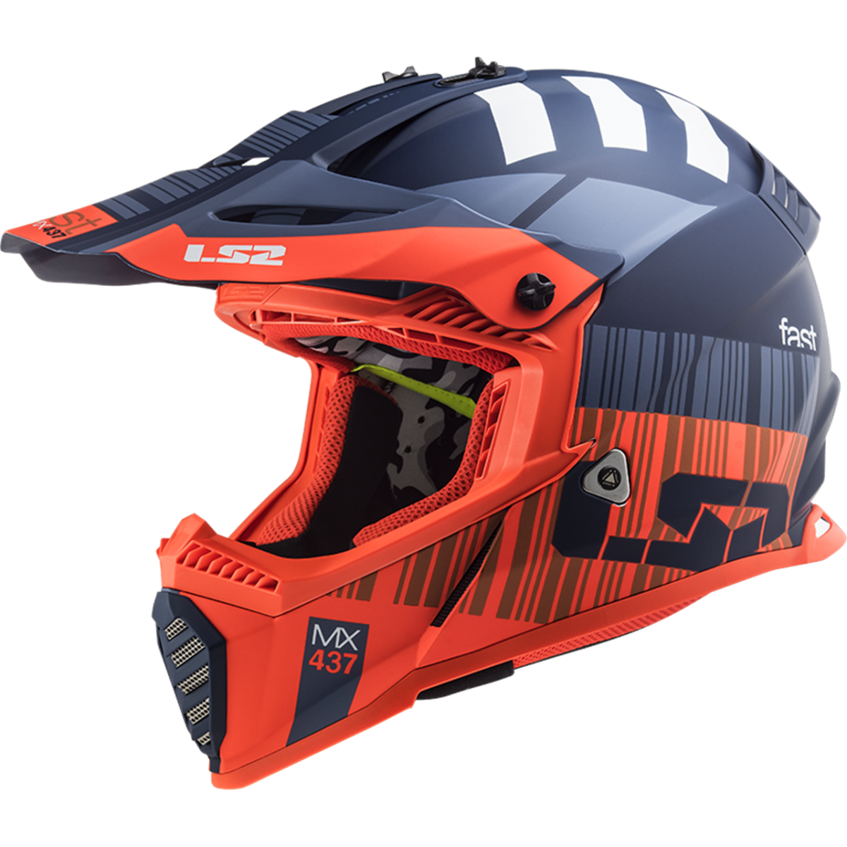 Ls2 Fast Evo Xcode Kapalı Kask Mat Turuncu-mavi