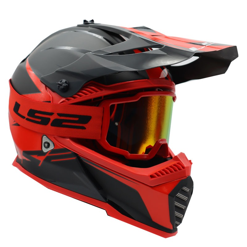 Ls2 Motokros Gözlük Charger Goggles İridyum Camlı Kırmızı