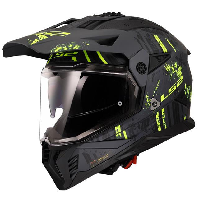 Ls2 Pıoneer 2 Crazy Kapalı Kask Mat Siyah-gri-neon Sarı
