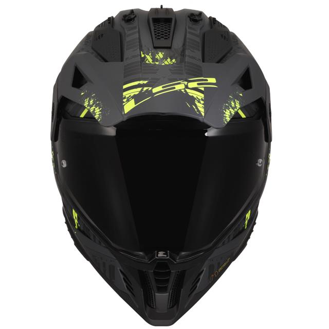 Ls2 Pıoneer 2 Crazy Kapalı Kask Mat Siyah-gri-neon Sarı