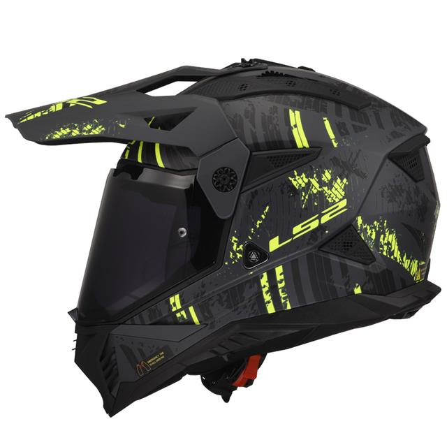 Ls2 Pıoneer 2 Crazy Kapalı Kask Mat Siyah-gri-neon Sarı