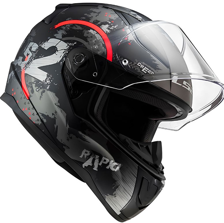 Ls2 Rapıd 2 Cırcle Kapalı Kask Mat Siyah - Kırmızı X-LARGE