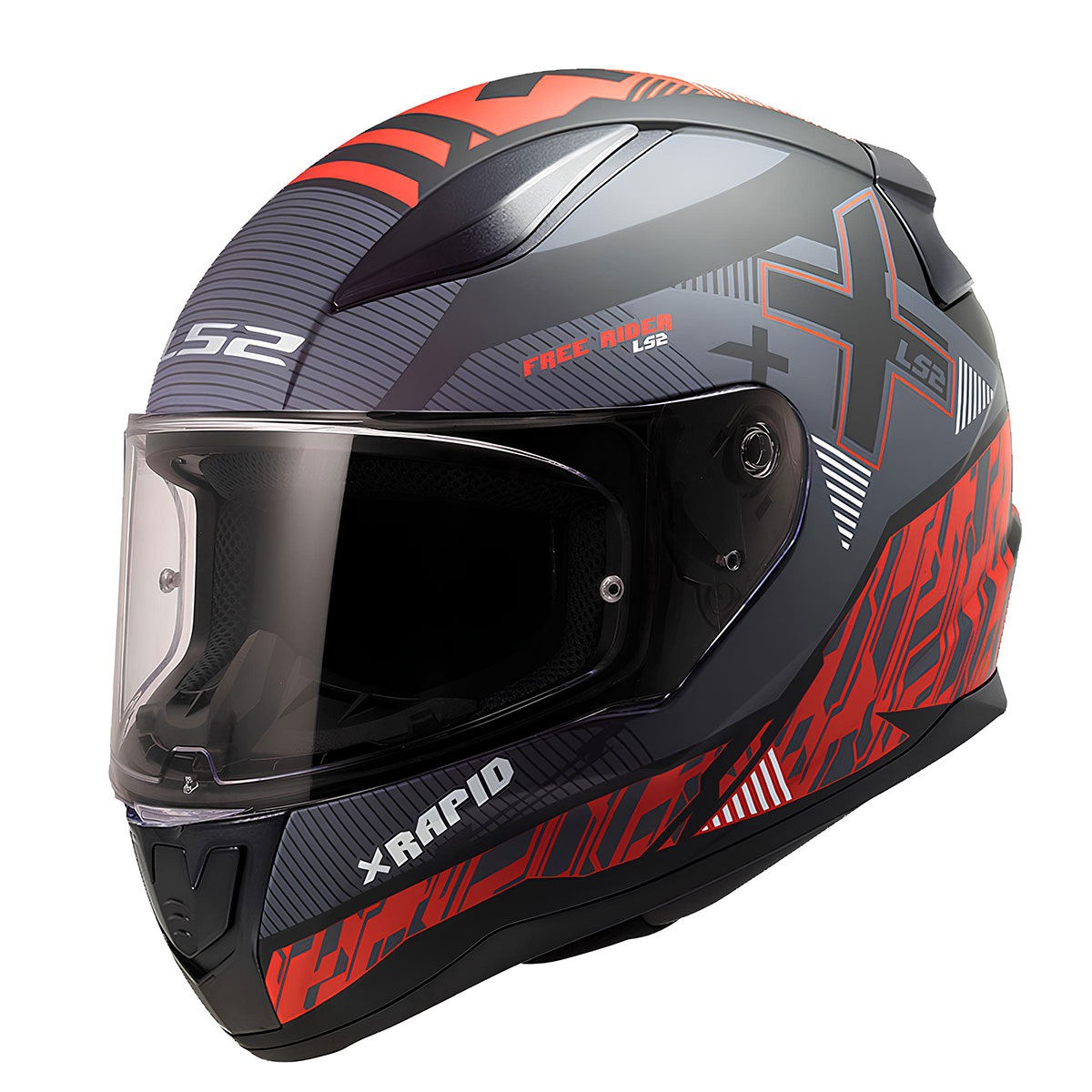 Ls2 Rapıd 2 Xtreet Mat Siyah - Kırmızı Kask