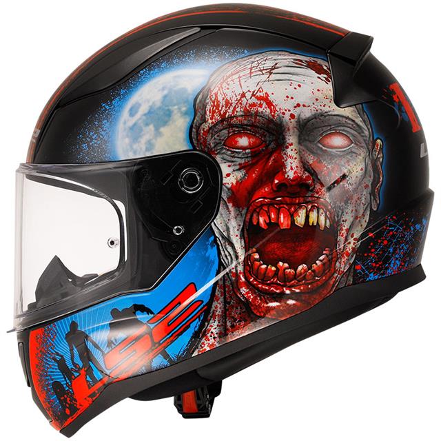 Ls2 Rapıd 2 Zombıe Kapalı Kask Siyah - Kırmızı