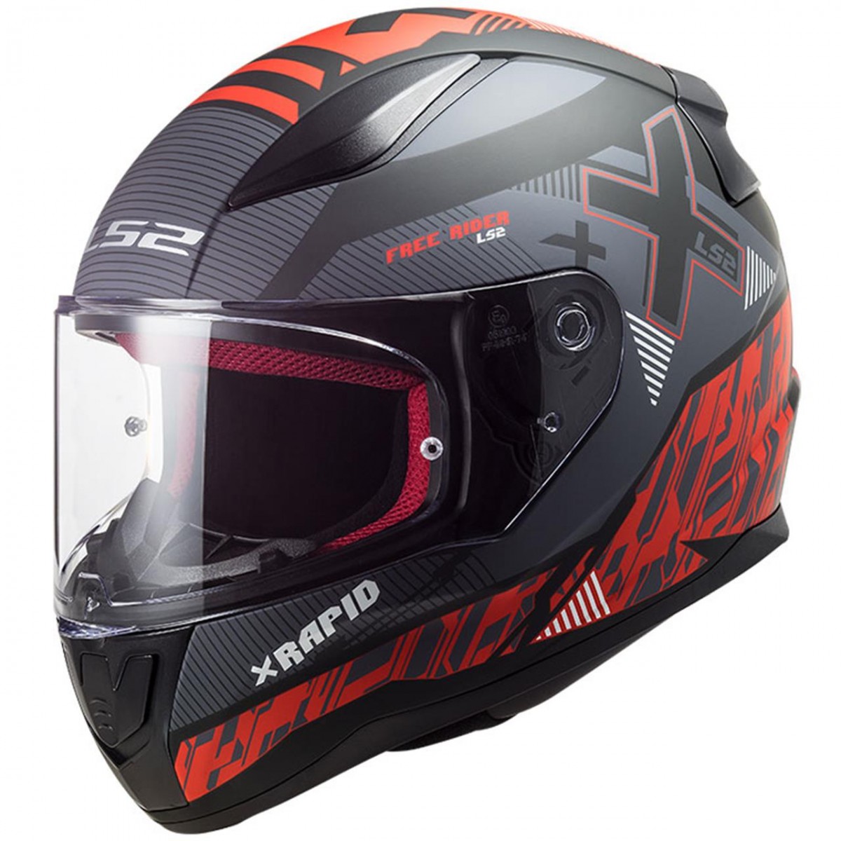 Ls2 Rapıd Xtreet Kapalı Kask Mat Siyah - Kırmızı MEDIUM
