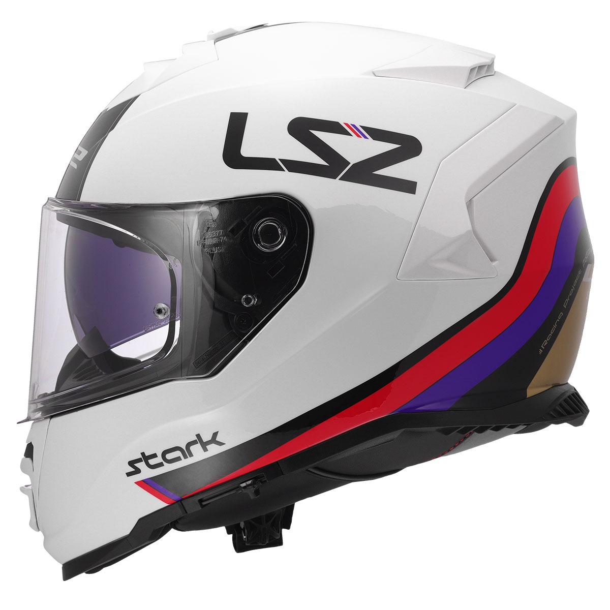 Ls2 Storm 2 Kask Kapalı Stark Beyaz-kırmızı-mavi-sarı