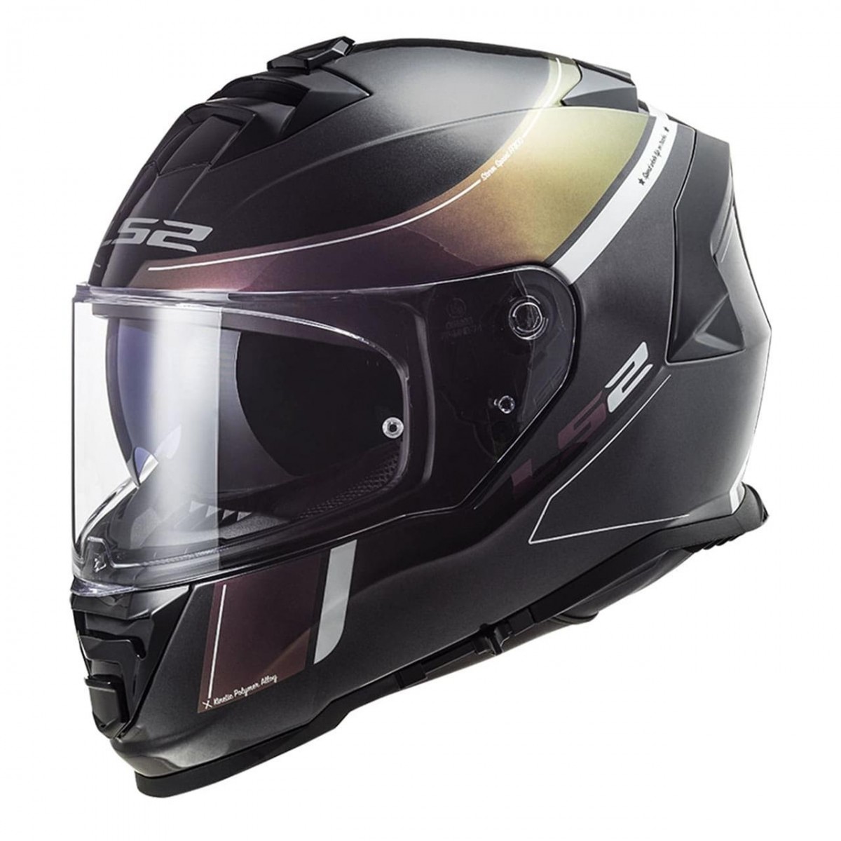 Ls2 Storm 2 Velvet Kapalı Kask Mat Siyah - Gökküşağı
