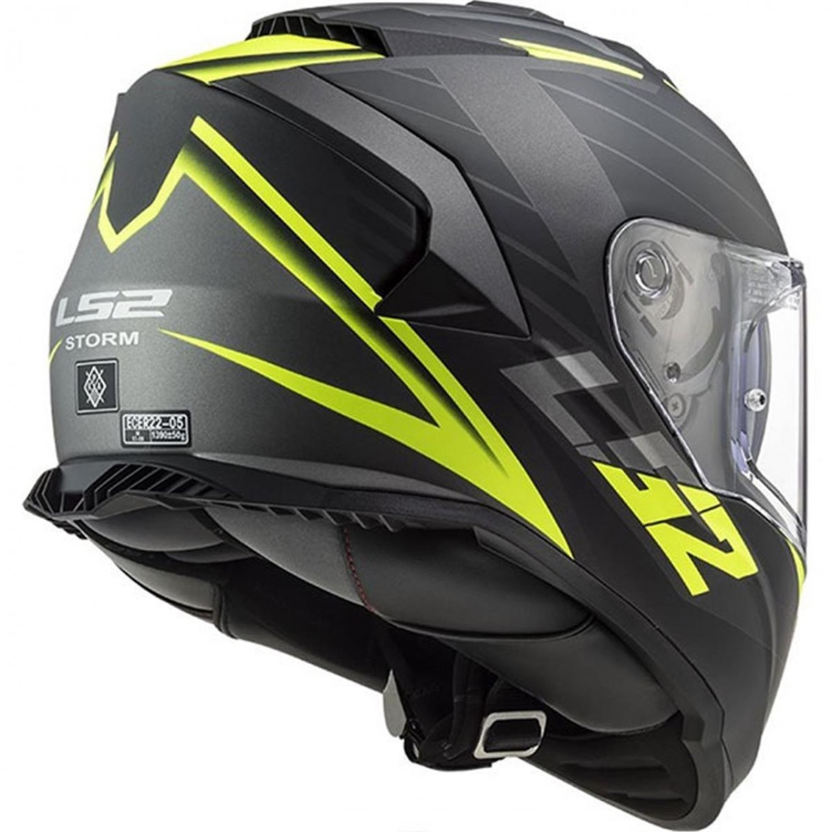 Ls2 Storm Nerve Kapalı Kask Mat Siyah-neon Sarı MEDIUM
