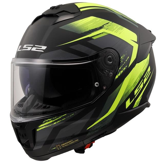 Ls2 Stream 2 Fury Kapalı Kask Mat Siyah-gri-neon Sarı 3X-LARGE