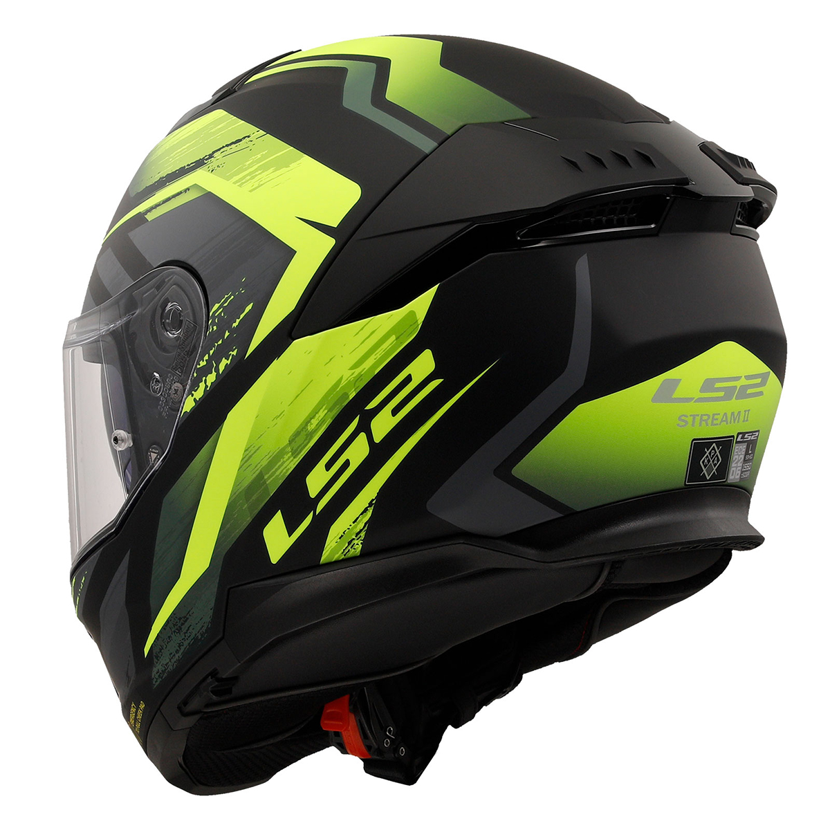 Ls2 Stream 2 Fury Kapalı Kask Mat Siyah-gri-neon Sarı 3X-LARGE