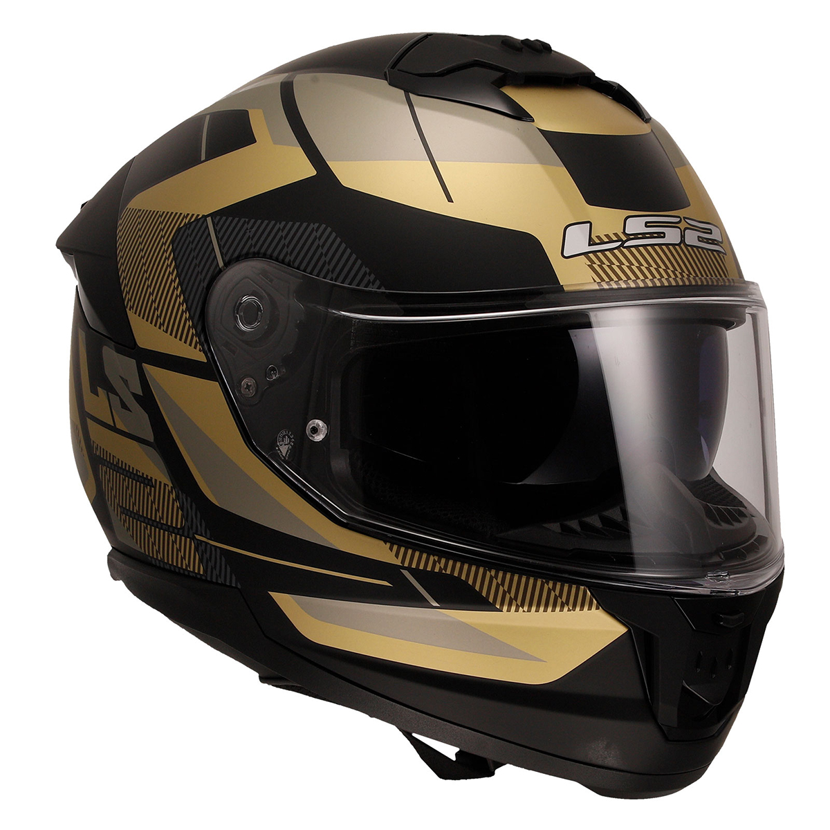 Ls2 Stream 2 Road Kapalı Kask Mat Siyah-gold-gri