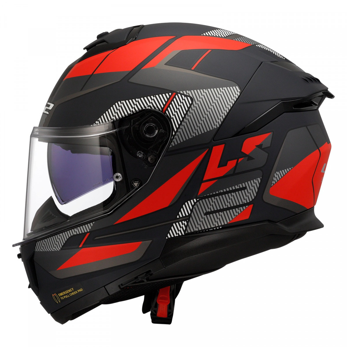 Ls2 Stream 2 Road Kapalı Kask Mat Siyah-tıtanıum-kırmızı