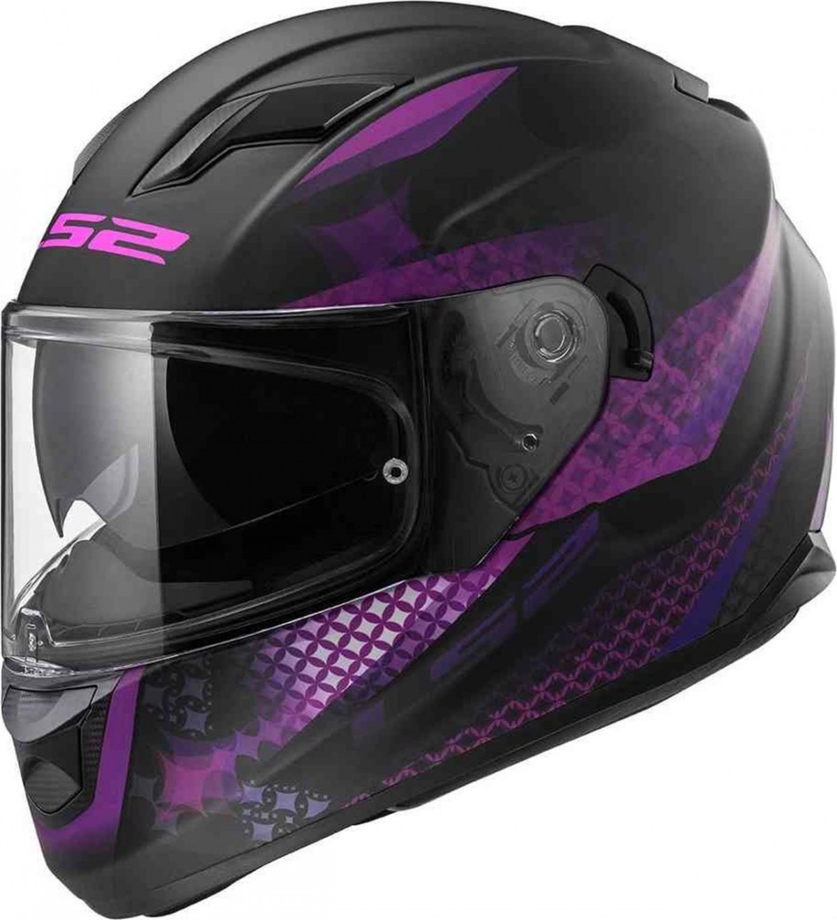 Ls2 Stream Evo Lux Kapalı Kask Mat Siyah-pembe X-SMALL