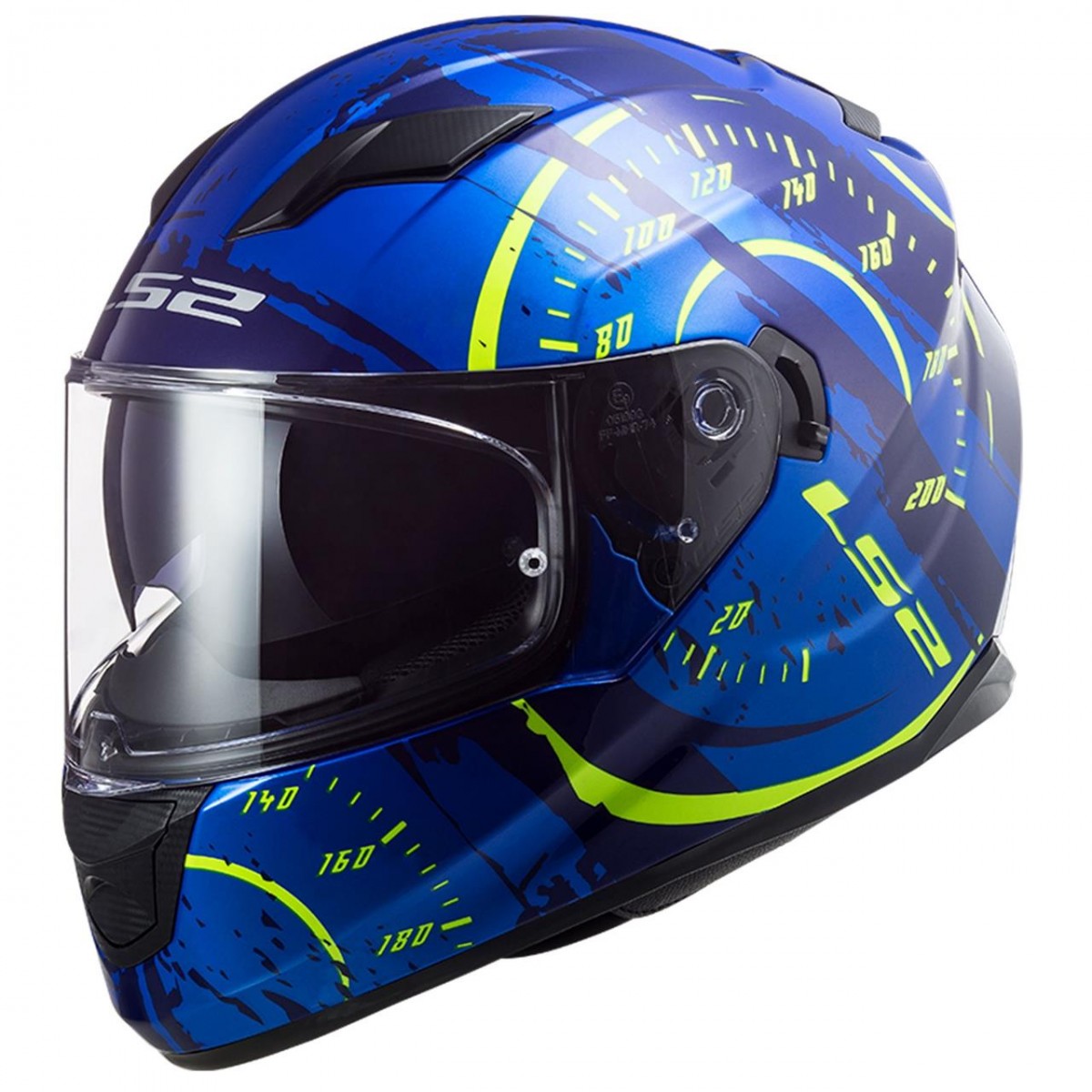 Ls2 Stream Evo Tacho Kapalı Kask Mavi-neon Sarı MEDIUM