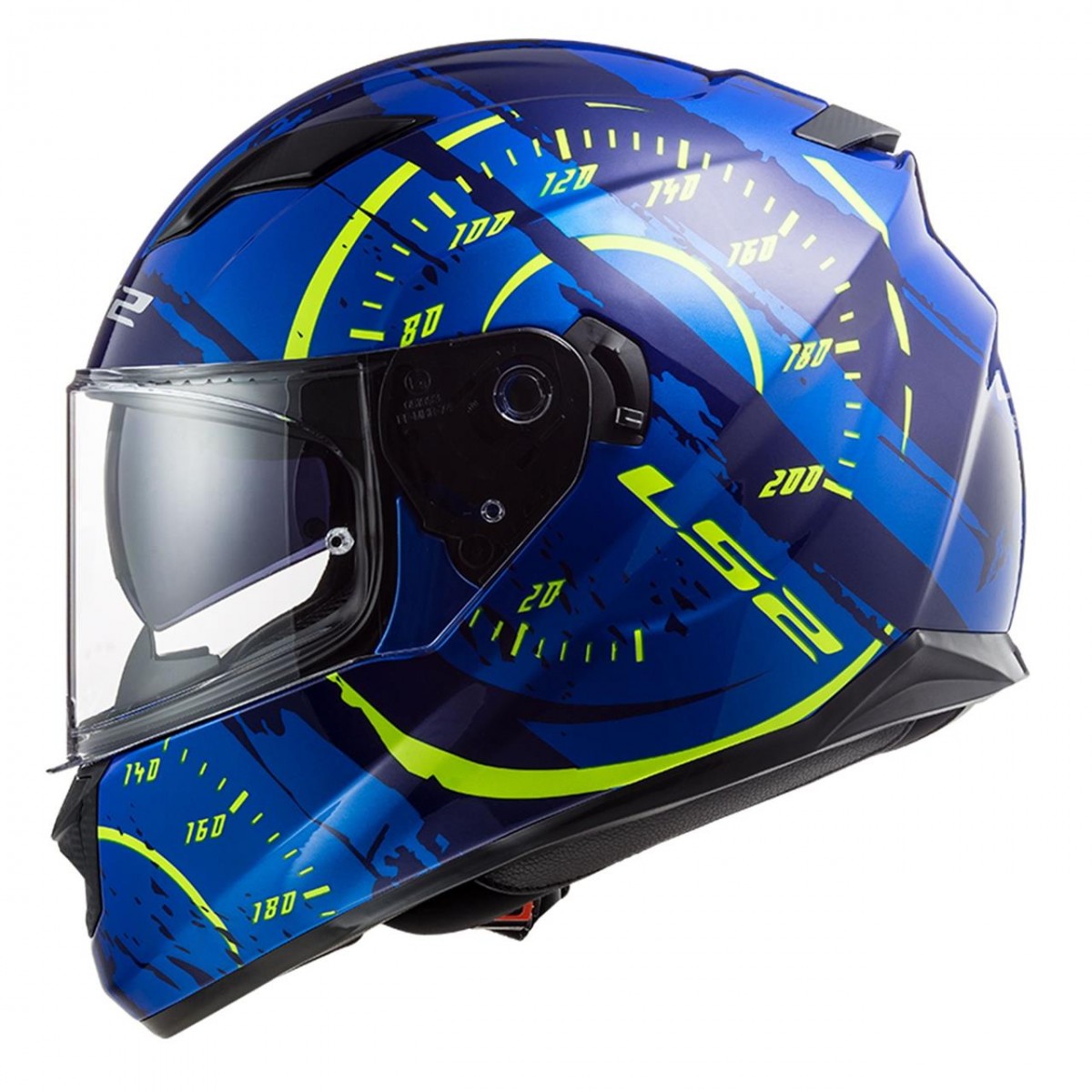 Ls2 Stream Evo Tacho Kapalı Kask Mavi-neon Sarı MEDIUM