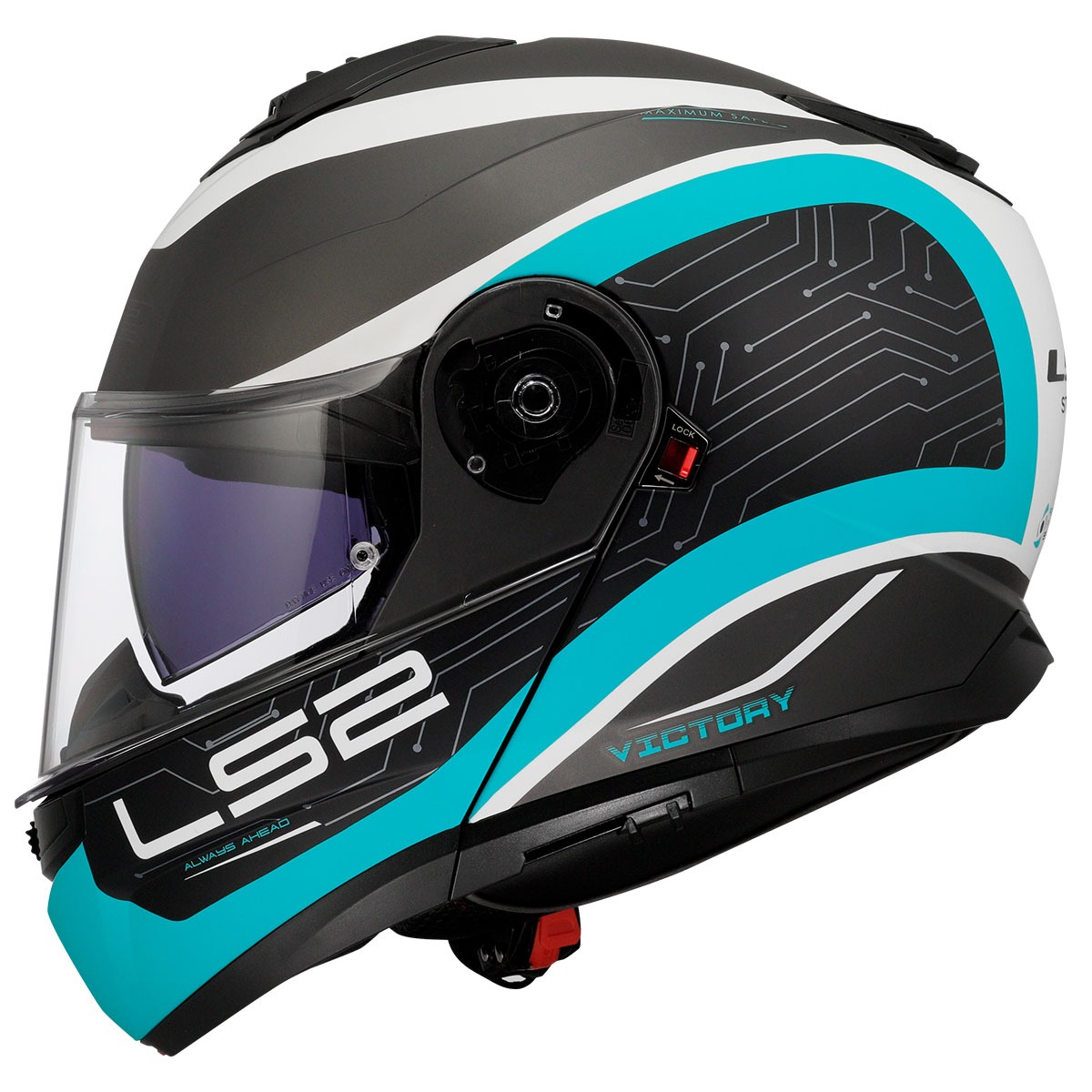 Ls2 Strobe 2 Çene Açılır Kask Vıctory Mat Tıtanıum Beyaz Metal Mavi