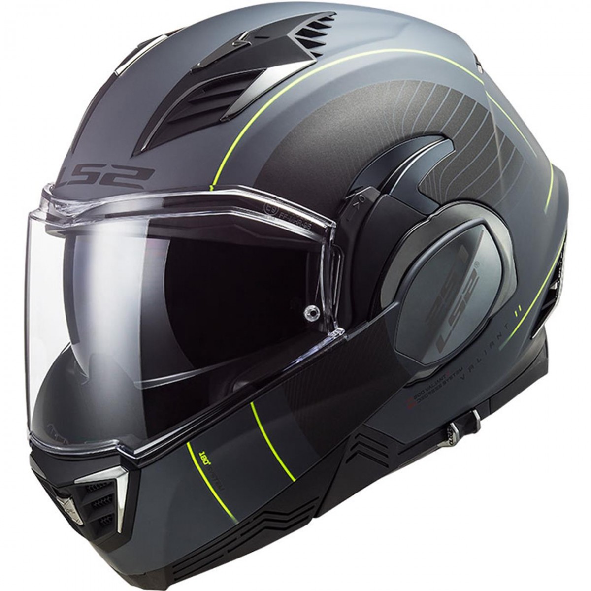 Ls2 Valıant 2 Cooper Çene Açılır Modüler Kask Mat Tıtanıum-siyah