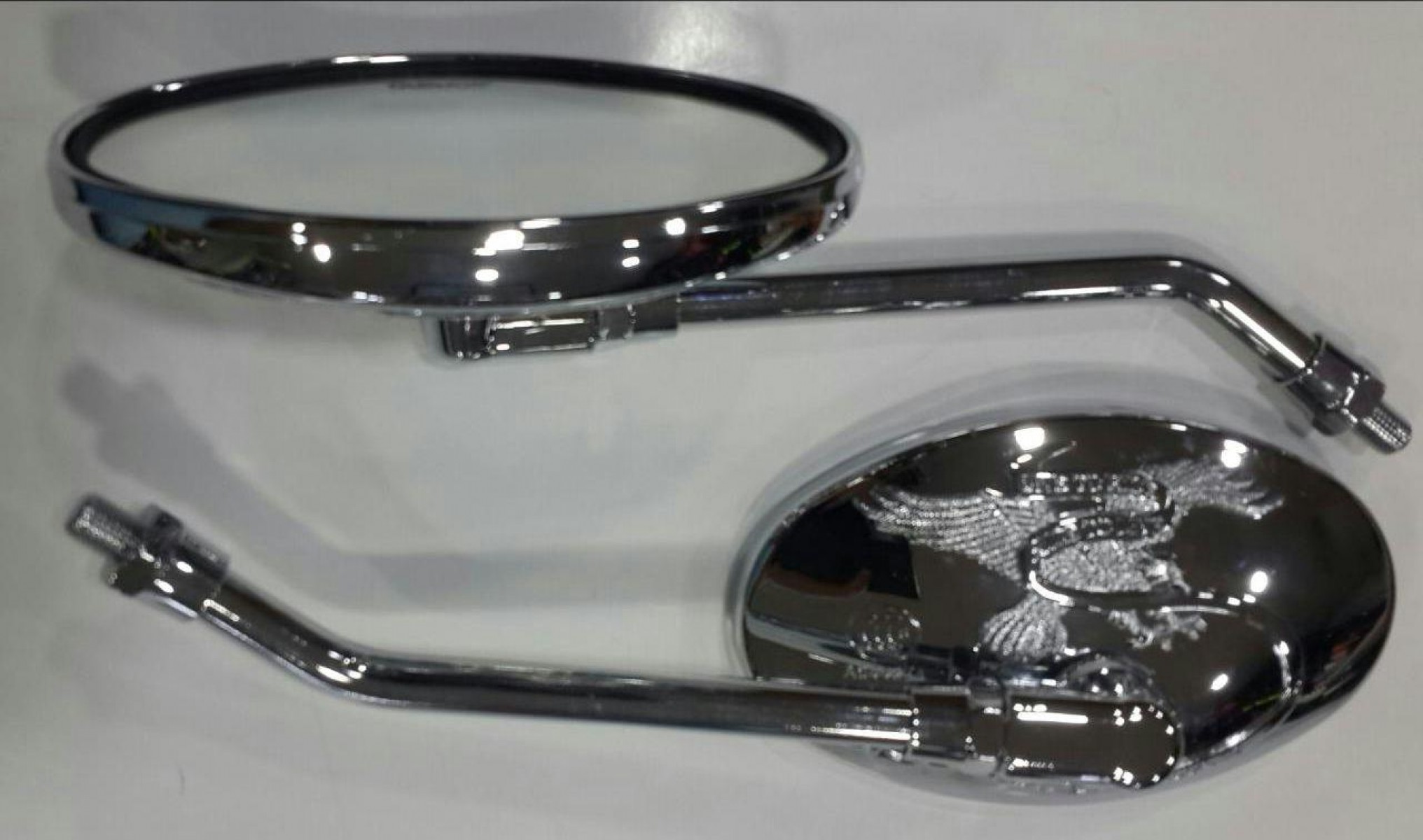 Monero Motosiklet Aynası Takım 124 Kartal Desenli 10mm Chopper Kt 125 150 Zn 125 Nikelajlı Krom