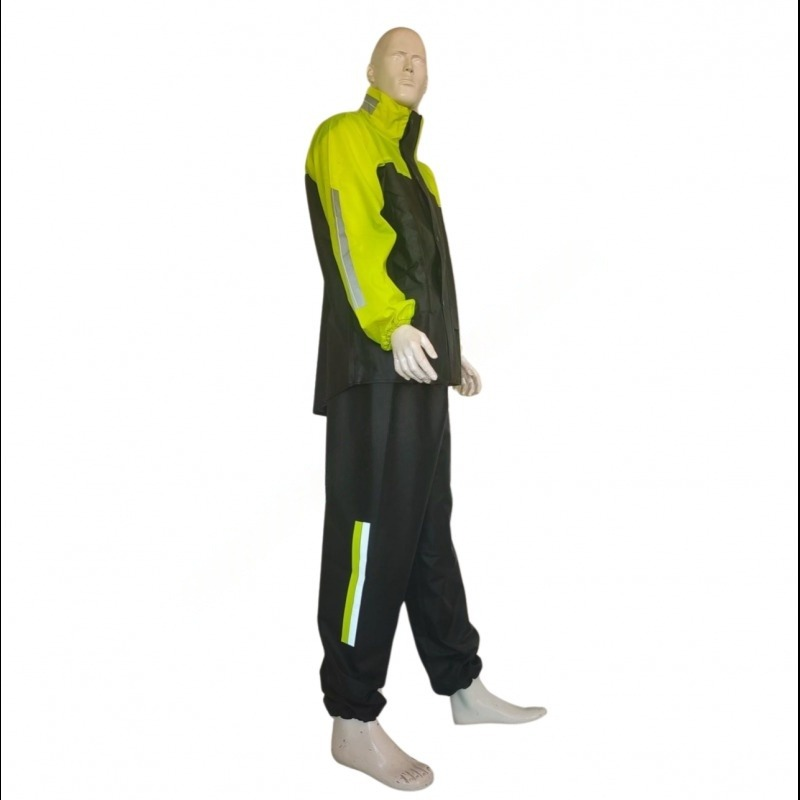 Motospartan Astarlı Yağmurluk Takım Kurye Paketçi Pvc Neon Sarı Siyah