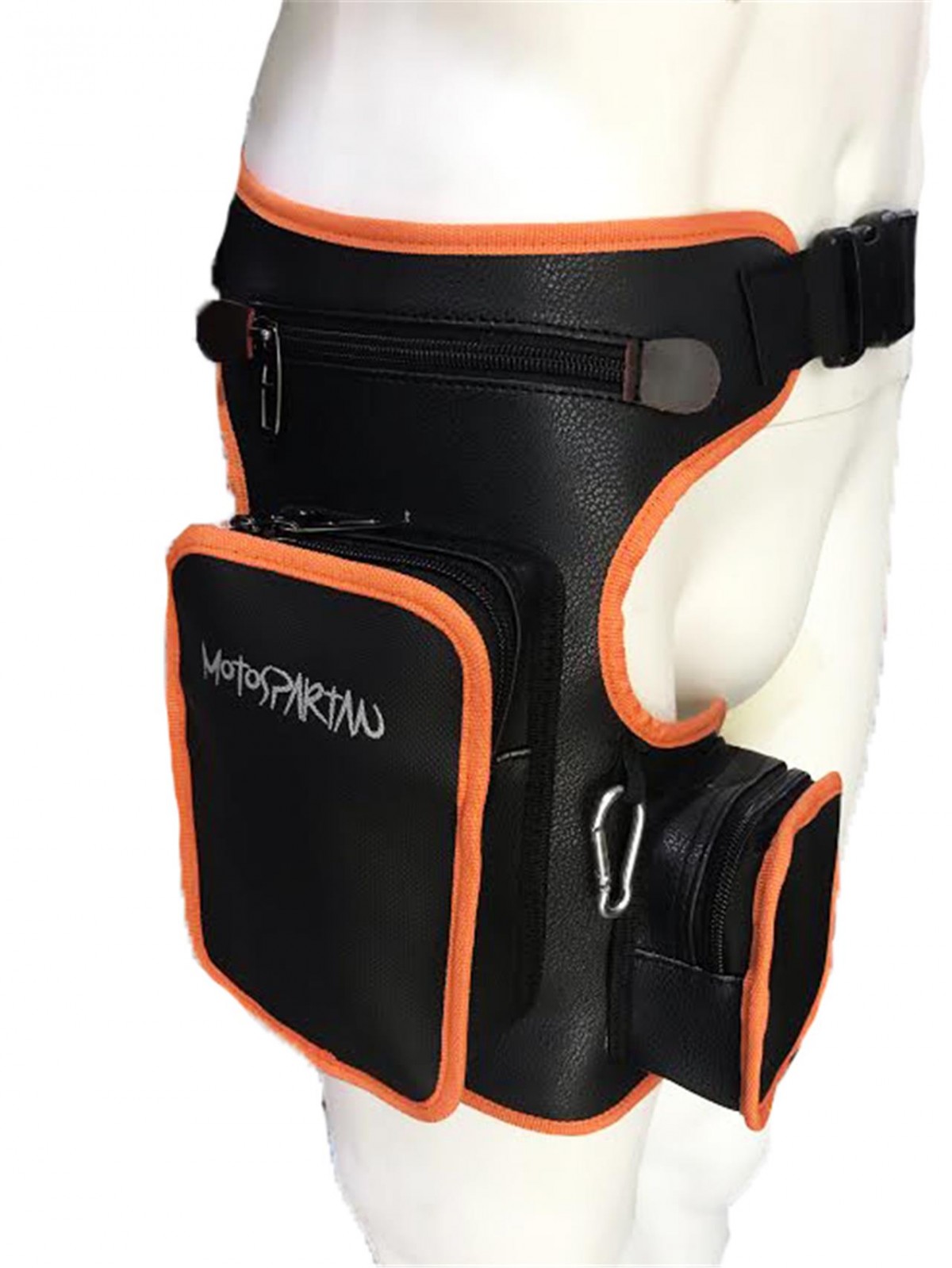 Motospartan Bacak Çantası Çift Cepli Turuncu