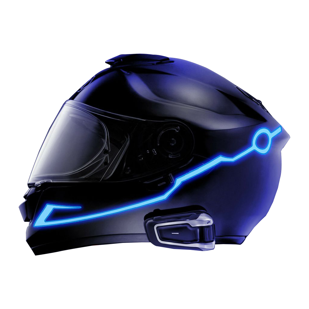 Motospartan Motosiklet Kask Süsü 6 Led Mavi Işık Gece Görüşü  İçin