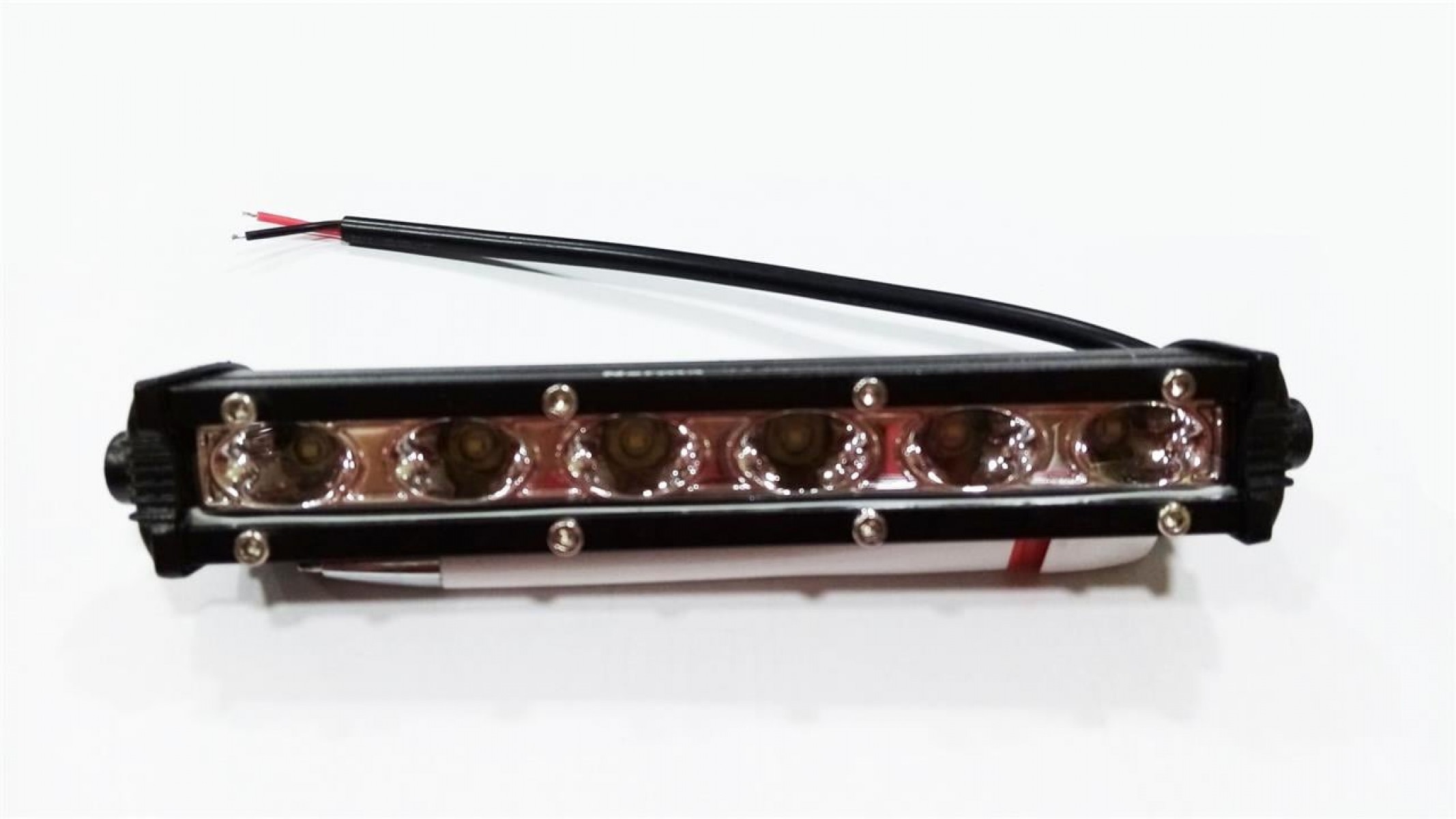 Motospartan Motosiklet Sis Farı Norma Led Yatay 6 Led Beyaz Işık Tek Mod - Düz (1 Adet)