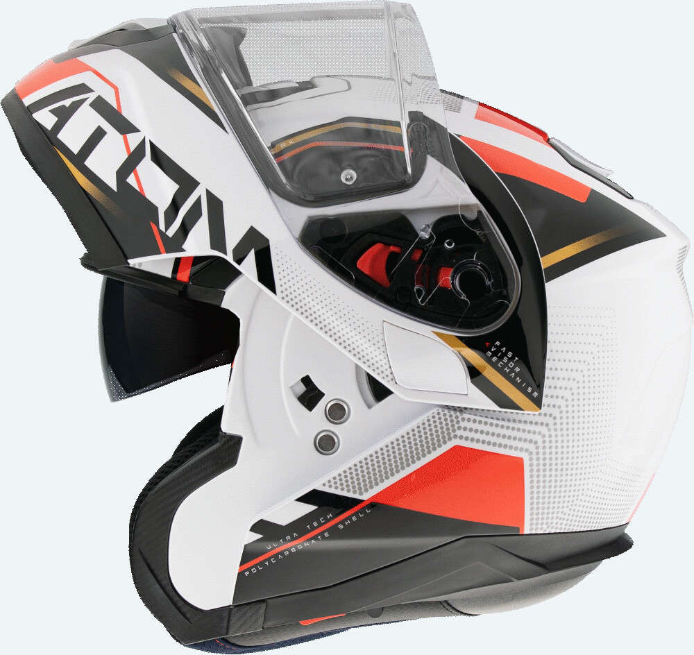 Mt Atom Quark Çene Açılır Kask Vizörlü Red X-large
