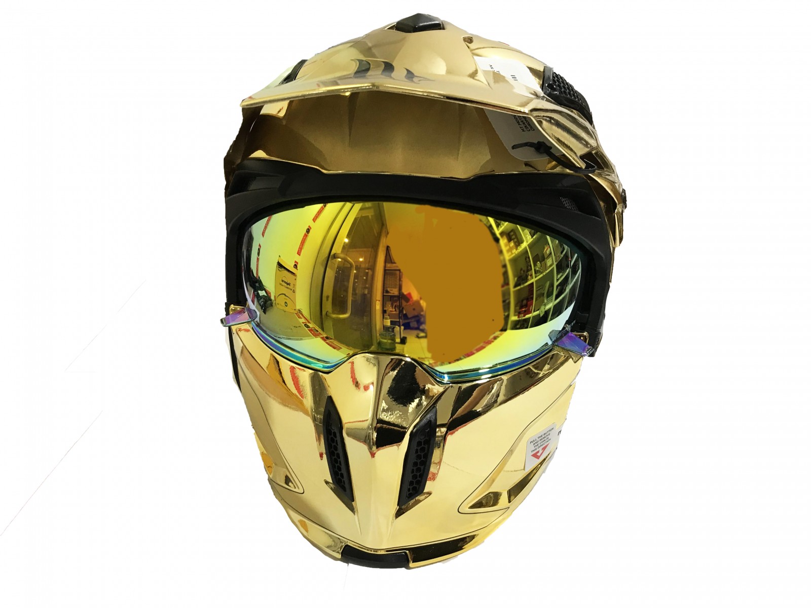 Mt Streetfıghter Sv Chromed Çene Çıkartılabilir Kask Altın Sarısı Large