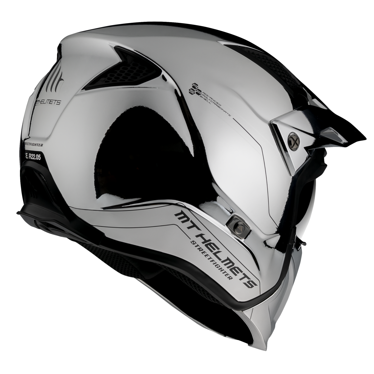 Mt Streetfıghter Sv Chromed Çene Çıkartılabilir Kask Gümüş Gri Large