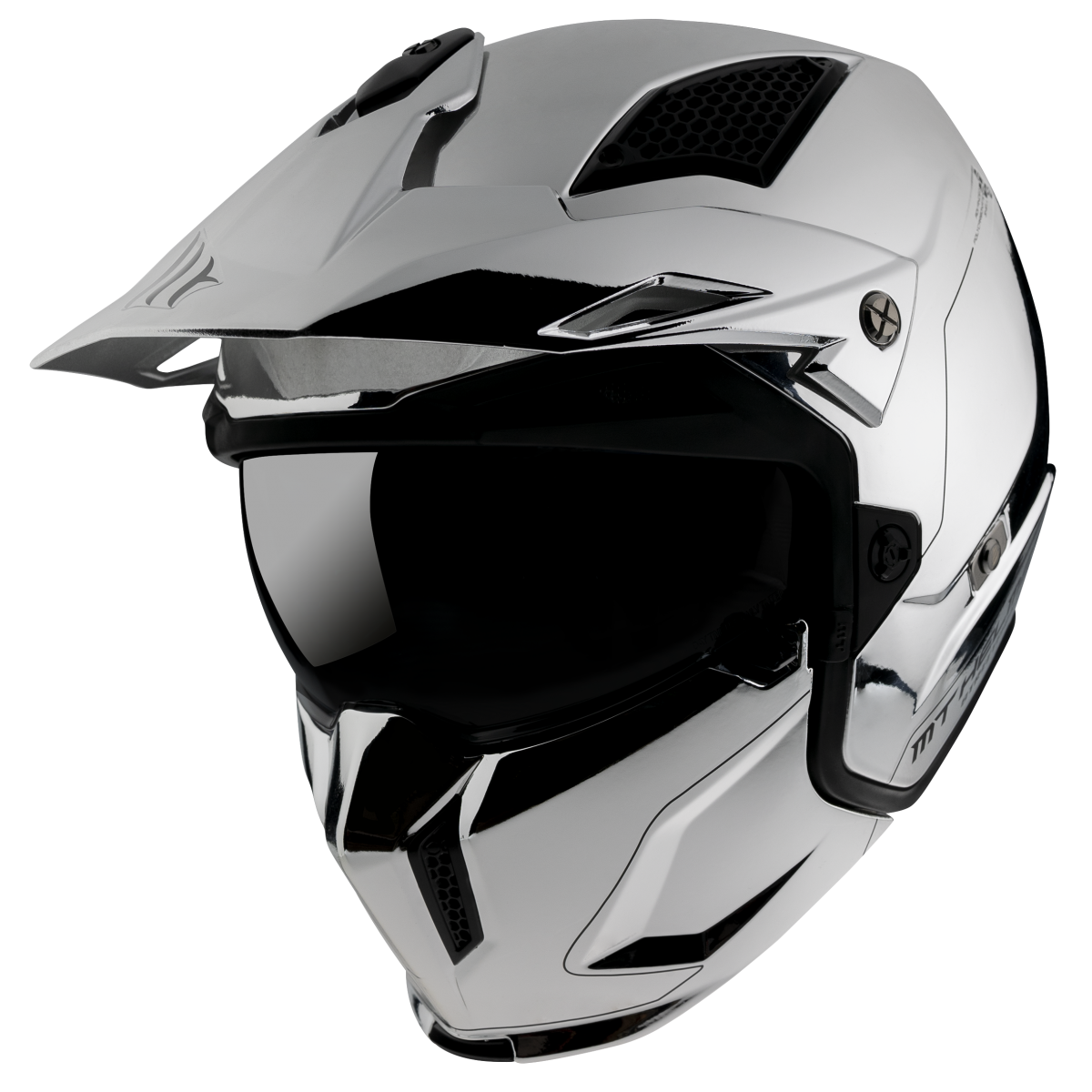 Mt Streetfıghter Sv Chromed Çene Çıkartılabilir Kask Gümüş Gri Medıum