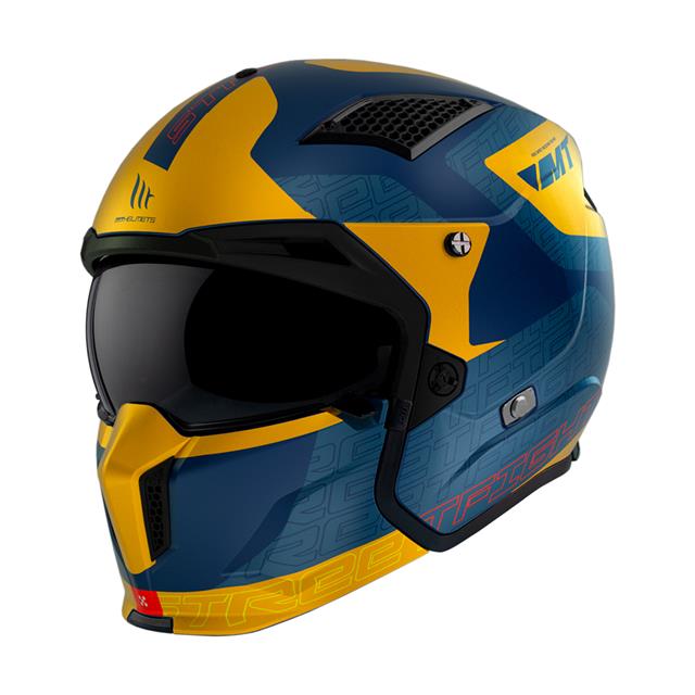 Mt Streetfıghter Sv S Totem C3 Çene Çıkartılabilir Kask Mat Sarı-mavi