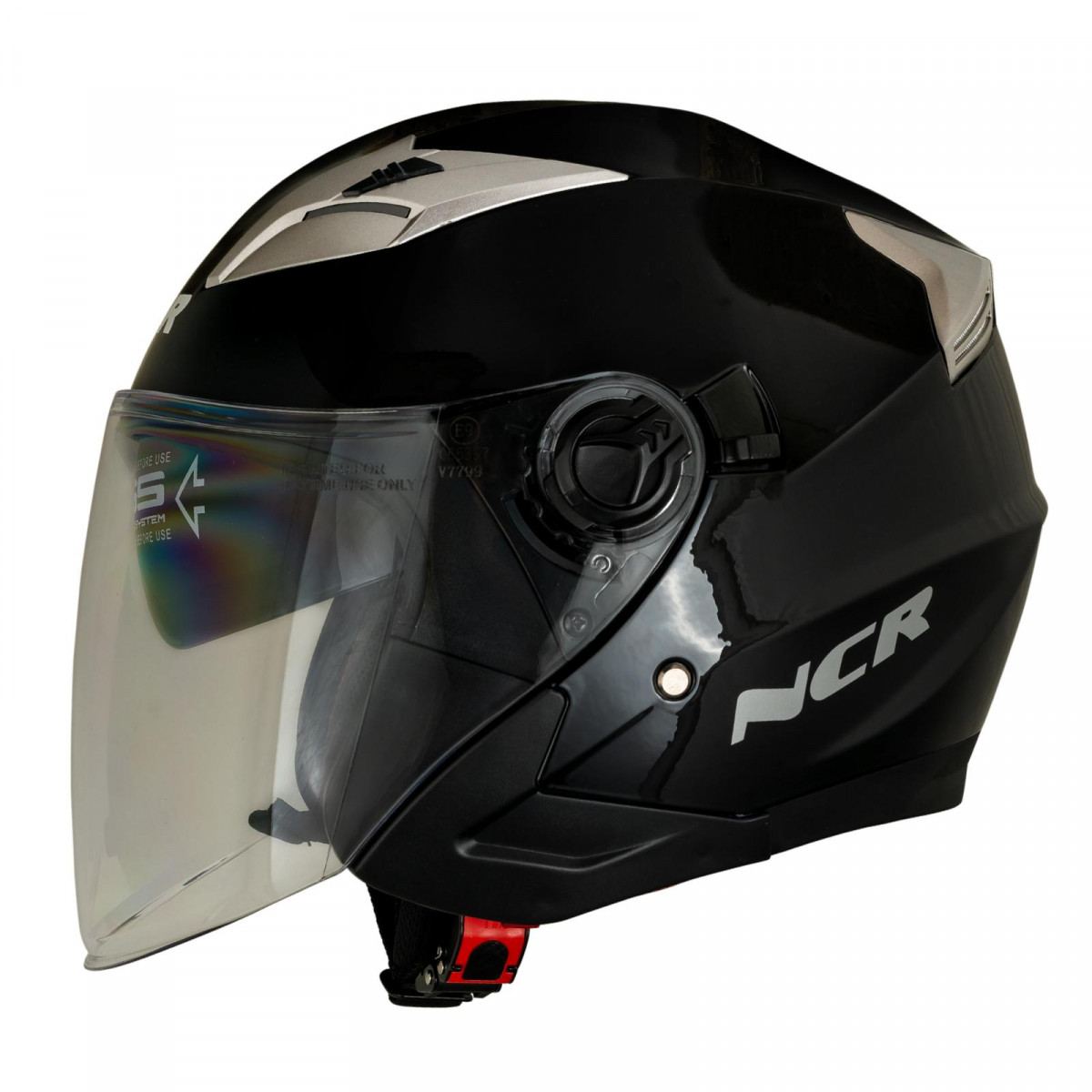 Ncr 708 Yarım Yazlık Kask Siyah Güneş Vizörlü