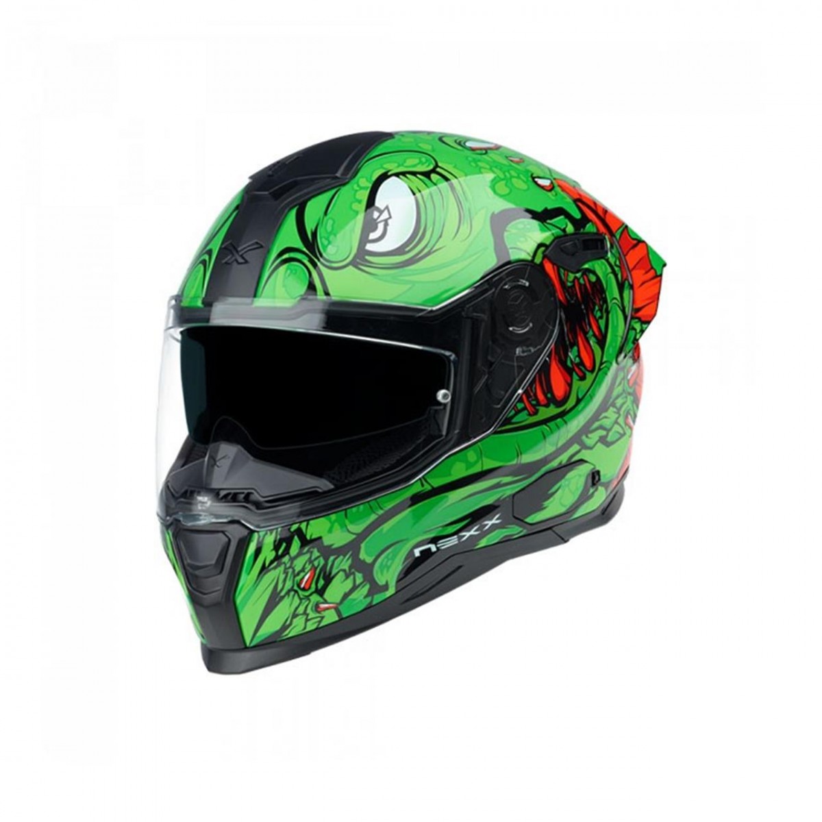 Nexx Sx.100r Abısal Kapalı Kask Yeşil-kırmızı
