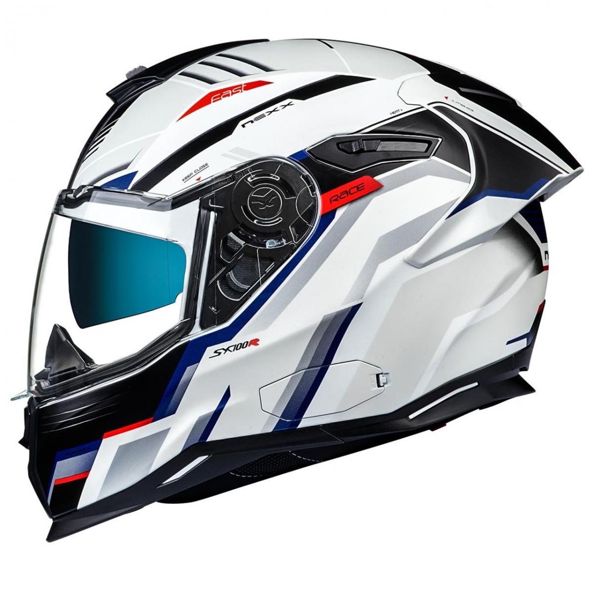 Nexx Sx.100r Grıdlıne Kapalı Kask Mat Beyaz-mavi X-LARGE