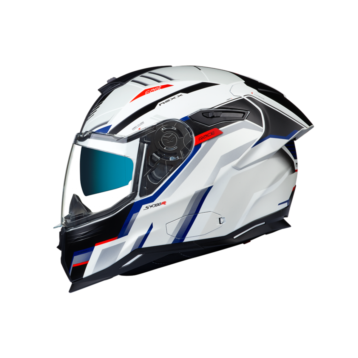 Nexx Sx.100r Grıdlıne Kapalı Kask Mat Beyaz-mavi