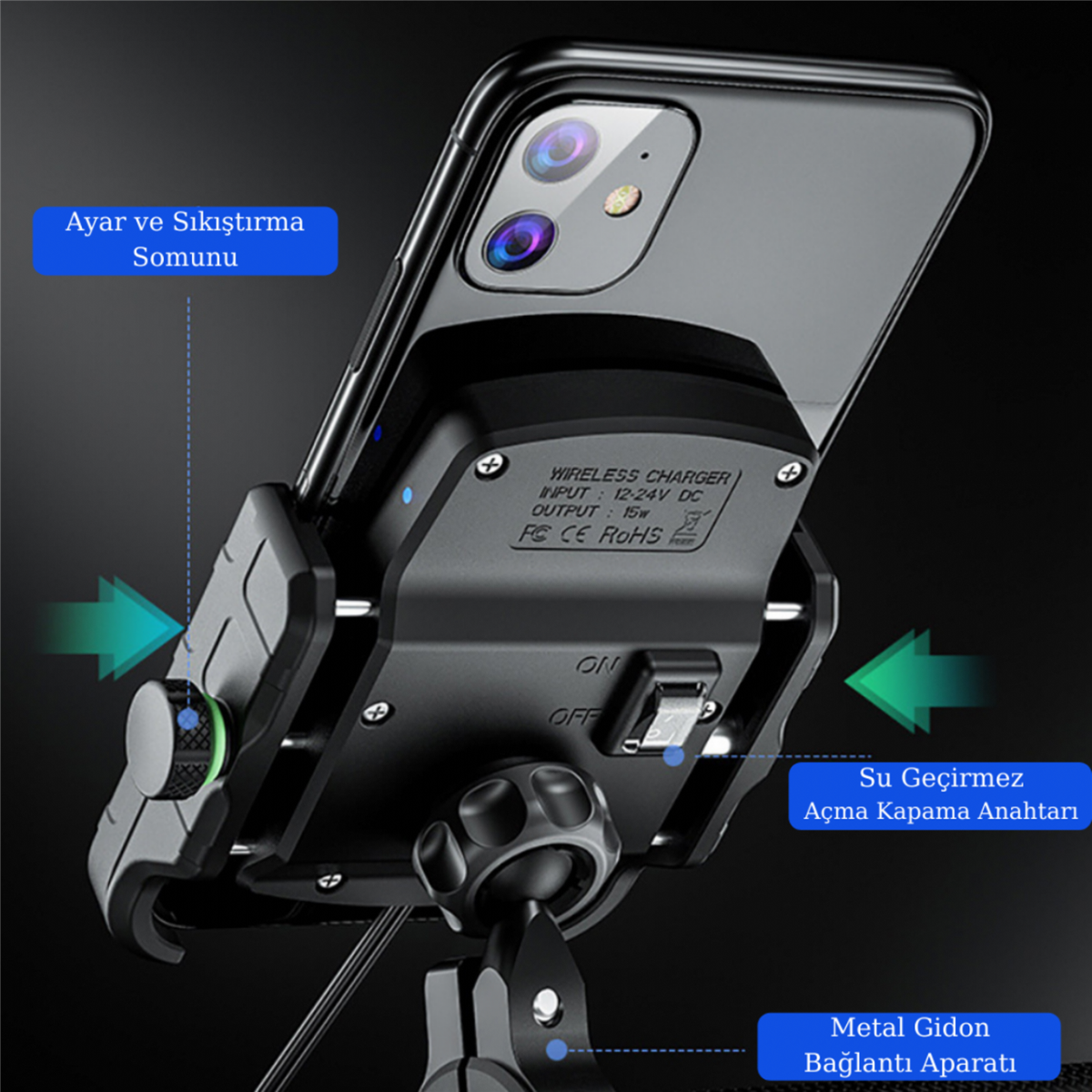 Nukrotech Sf Plus Telefon Tutucu (wıreless (kablosuz) Şarjlı Ve Type C Girişli)