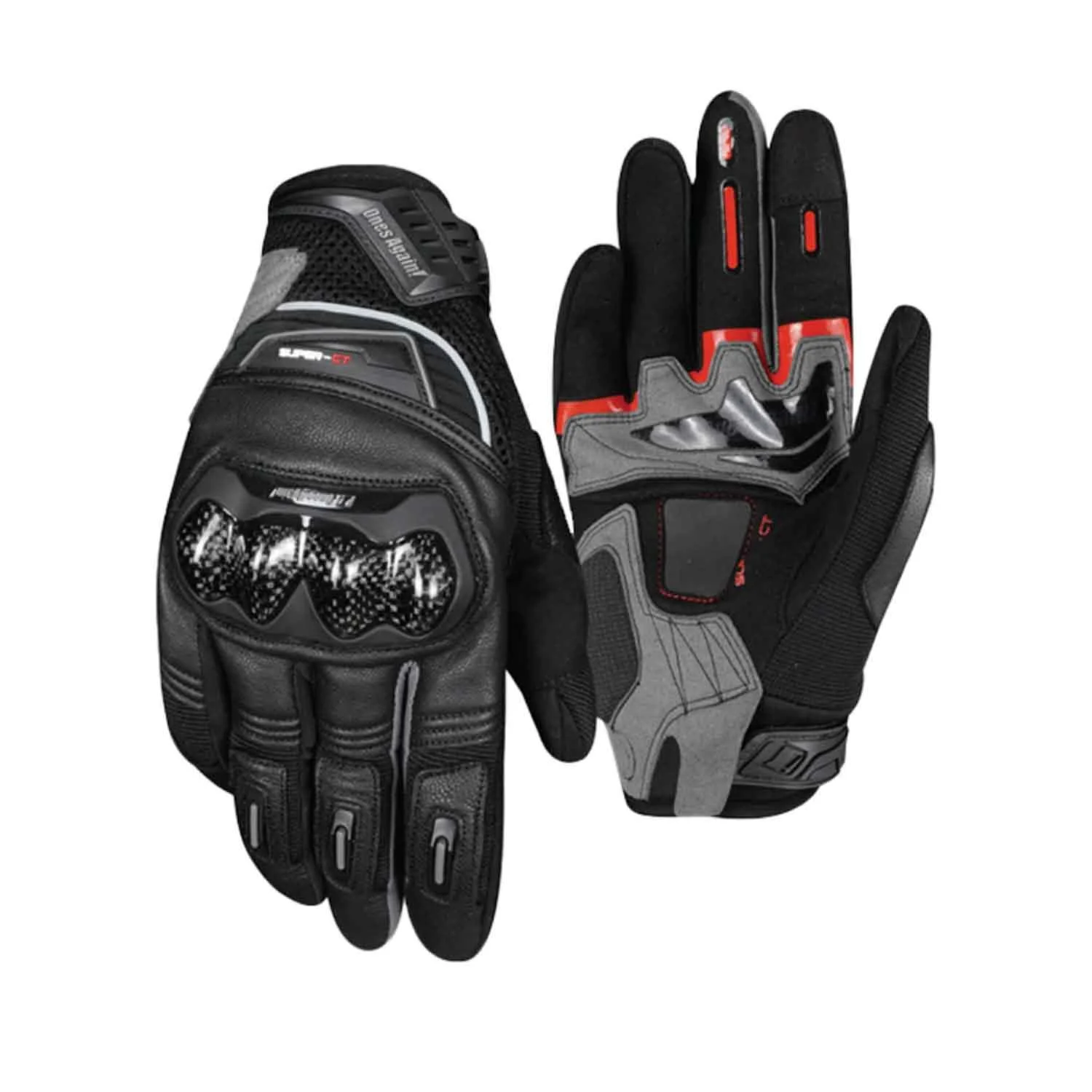 Ones Agaın Mg08 Deri Tekstil Eldiven Siyah Gri